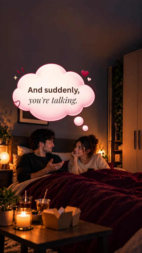 And suddenly you're talking — couple engaged in conversation